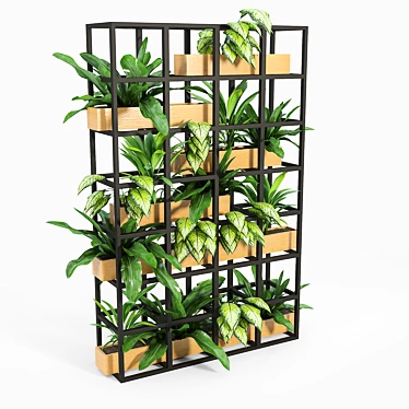 Sleek Metal Interior Shelving 3D model image 1 