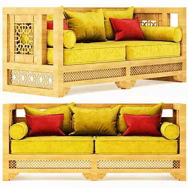 Luxurious Arabic Sofa 3D model image 1 