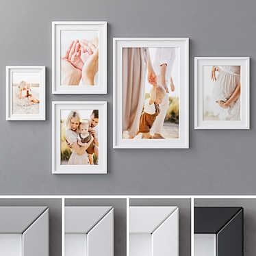 Nested Moments: 5-Piece Photo Frame Set 3D model image 1 