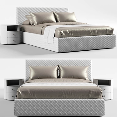 Elegant Visionary Bed: Unwrapped, Retopologized 3D model image 1 