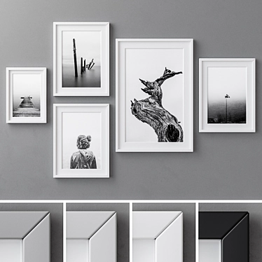 Modern Photo Frames Set - 4 Colors 3D model image 1 