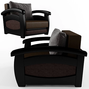 Prague Armchair: Luxury Comfort 3D model image 1 