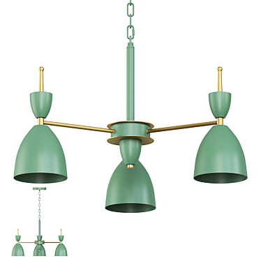 Elegant Green Pendant Lamp 3D model image 1 