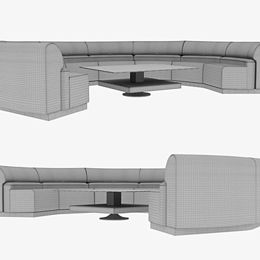 Sleek Office Sofa and Table 3D model image 1 