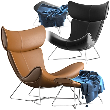 Modern BoConcept Imola Chair & Footstool 3D model image 1 