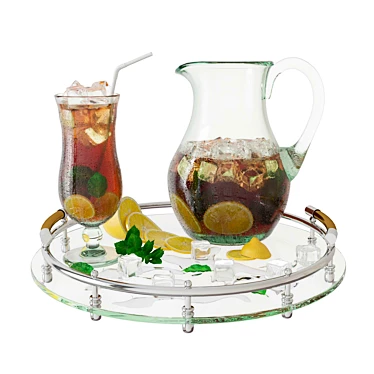 Elegant Citrus Tray: Lemonade Delight 3D model image 1 