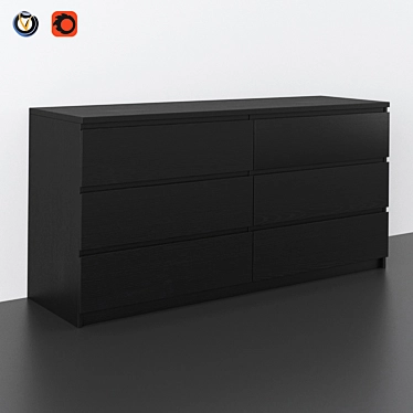 Modern 6-Drawer Chest - IKEA 3D model image 1 