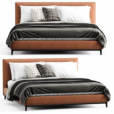 Sleek Minotti Andersen Bed: Contemporary Elegance for Your Bedroom 3D model image 1 