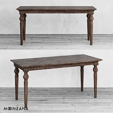 Metropolis Oak Wood Table 3D model image 1 