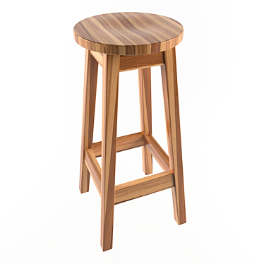 Premium Wood Stool - Solid Elegance 3D model image 1 