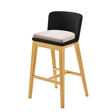 Elegant Arc Point Barstool 3D model image 1 