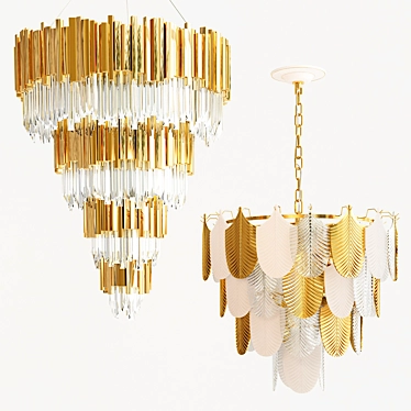 Regal Gold Chandelier Collection 3D model image 1 