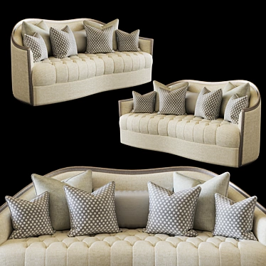 Tight Button-Tufted Milano Sofa 3D model image 1 