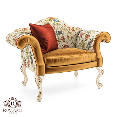 Italian Handcrafted Josephine Armchair | Romano Home 3D model image 1 