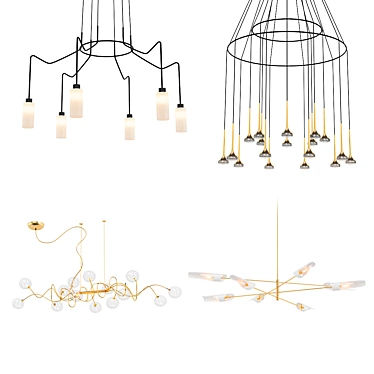 Title: Modern Bubble Chandelier Collection 3D model image 1 