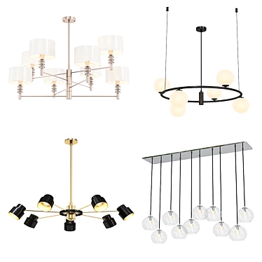 Modern Chandelier Collection 3D model image 1 