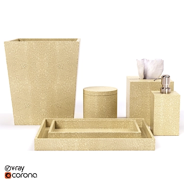 Luxurious Shagreen Bath Set 3D model image 1 