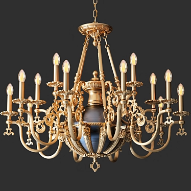 Chiaro Gabriel Chandelier - Elegant Brass and Bronze Light Fixture 3D model image 1 