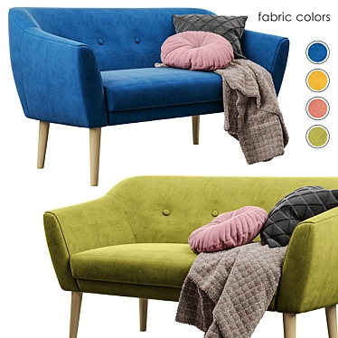Modern Wooden Leg Sofa 3D model image 1 