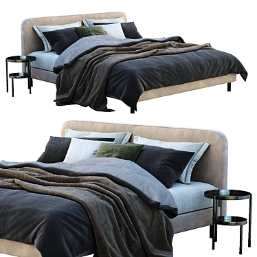 Modern Besley Super Kingsize Bed 3D model image 1 