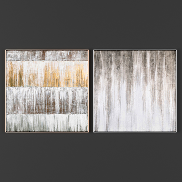 Contemporary Framed Art Set: 2 Frames, 900x900mm, 2000x2000 pixel Textures 3D model image 1 