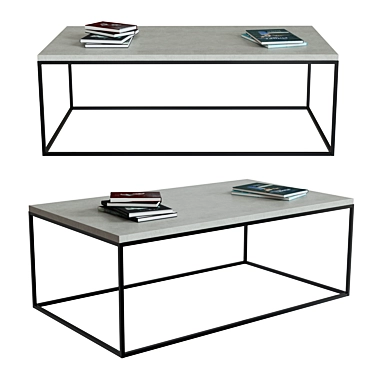 Niles Cement Coffee Table - Sleek and Durable 3D model image 1 
