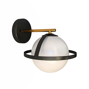 Elegant Glass Globe Wall Lamp 3D model image 1 