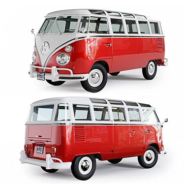 Classic Volkswagen Transporter: Timeless German Commercial Vehicle 3D model image 1 