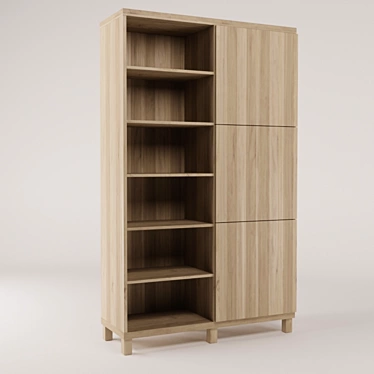 Besto 3-door Storage Cabinet - 120x42x202 cm 3D model image 1 