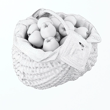 Delicious Red Apple Basket 3D model image 1 