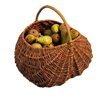 Pear Basket with Realistic 3D Model 3D model image 1 