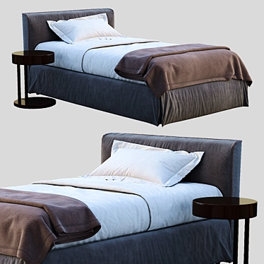 Meridiani LAW Single Bed: Sleek and Stylish 3D model image 1 