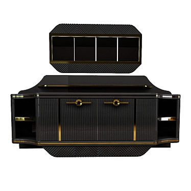 Exquisite Gold Lacquer Console 3D model image 1 