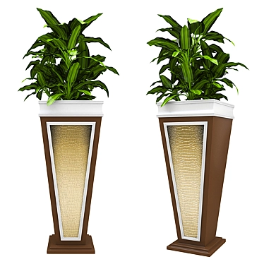 Modern Geometric Plant Vase 3D model image 1 