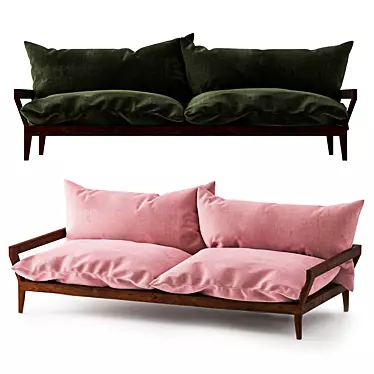 Boho Chic Sofa: Stylish and Cozy 3D model image 1 