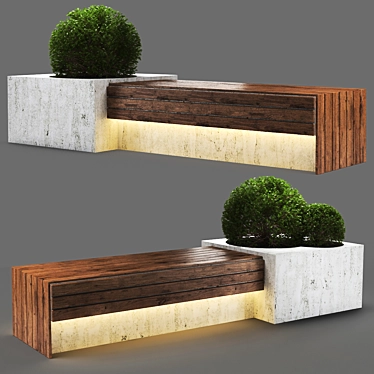 Poly Bench | 280cm Length | Unique Design 3D model image 1 