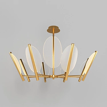 Praia 40.9060 - Sleek Brass Modern Chandelier 3D model image 1 