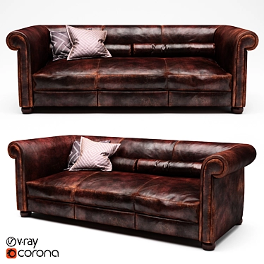 Baxter Alfred Sofa: Luxury Comfort for Your Home 3D model image 1 