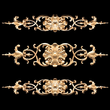 Elegant Classical Carved Trim 3D model image 1 