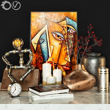 Modern Decorative Set: 2 Pieces 3D model image 1 