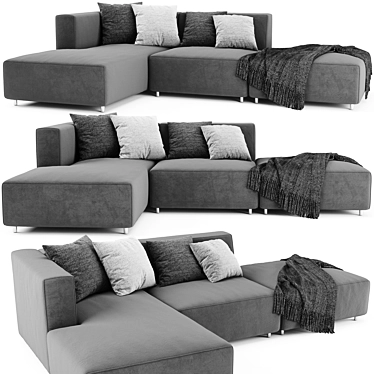 BoConcept Carmo Contemporary Chaise Longue Sofa 3D model image 1 