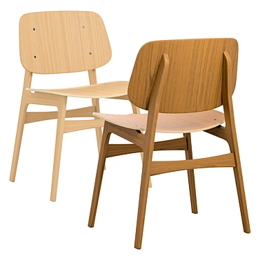 Soborg Chair: Elegant Wood Design 3D model image 1 