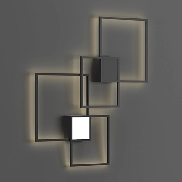 Modern Cube Wall Lamp - VENN 2.0 3D model image 1 