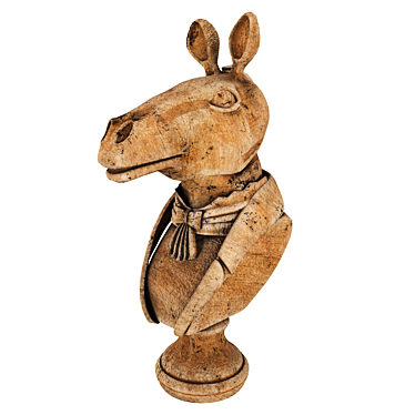 Elegant Wooden Horse Sculpture 3D model image 1 