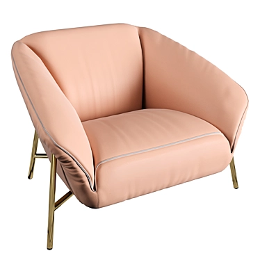 Luxurious Pink Armchair: DORA by Ulivi Salotti 3D model image 1 