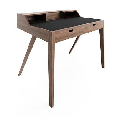 Luxurious Wooden and Leather Writing Desk 3D model image 1 