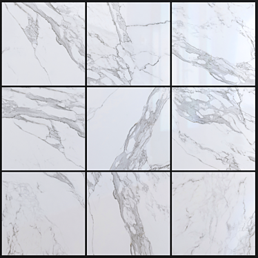 Eternal White Marble: Elegant Multi-Texture Set 3D model image 1 
