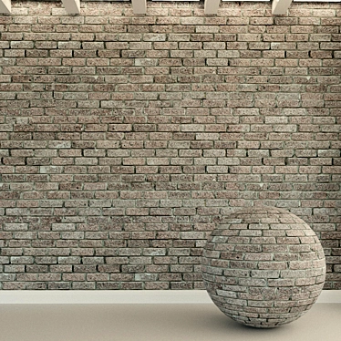 Vintage Brick Wall Texture 3D model image 1 