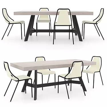 Trellis Lube Table & Ola Lube Chair Set 3D model image 1 