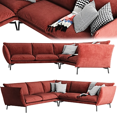 Hugo's Comfort Lux Corner Sofa 3D model image 1 